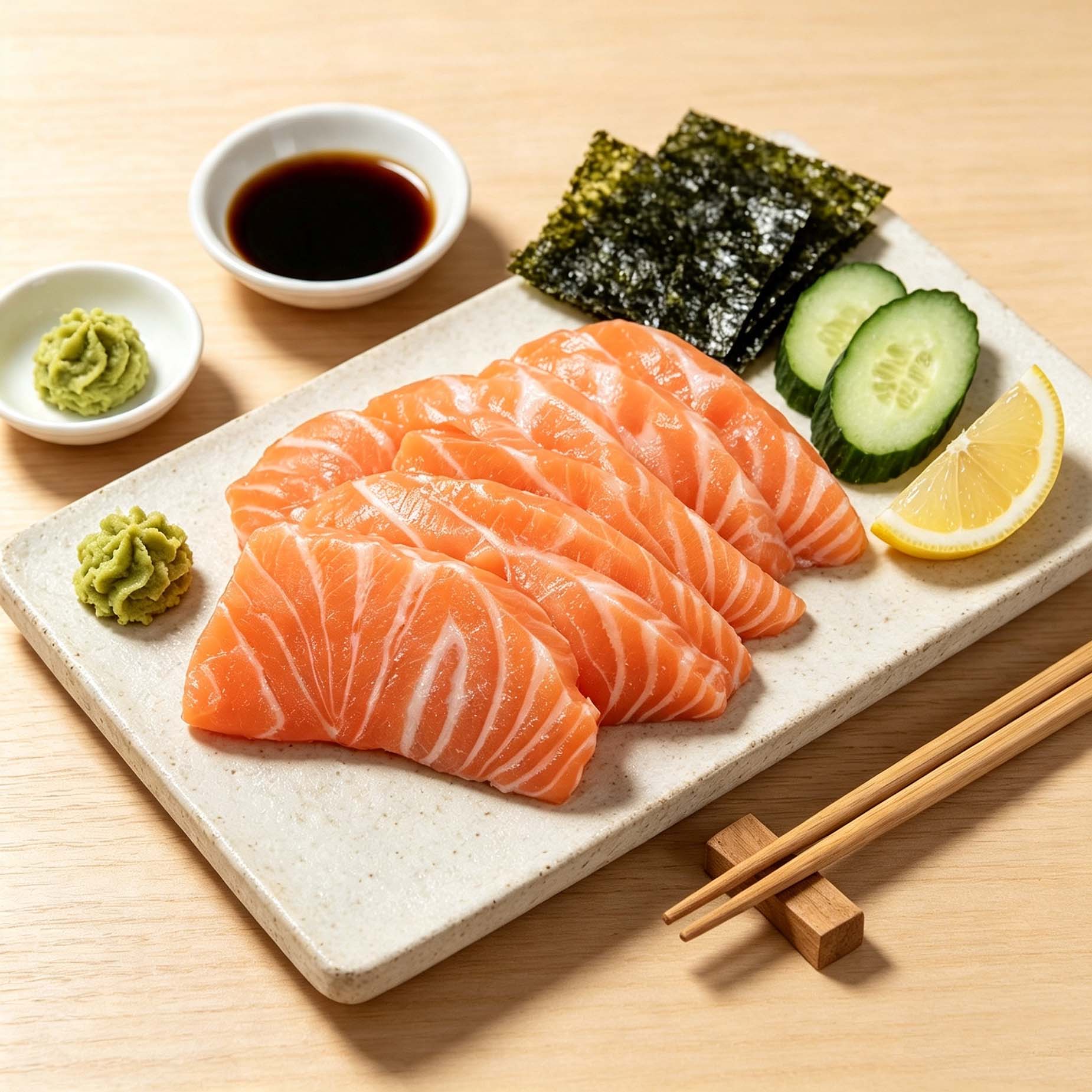 Fresh Salmon Sashimi Slices